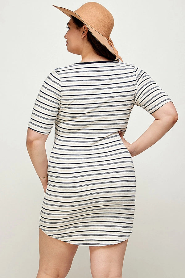 The Little Shoppe: Haute Fox Lattice Stripe Ribbed Dress