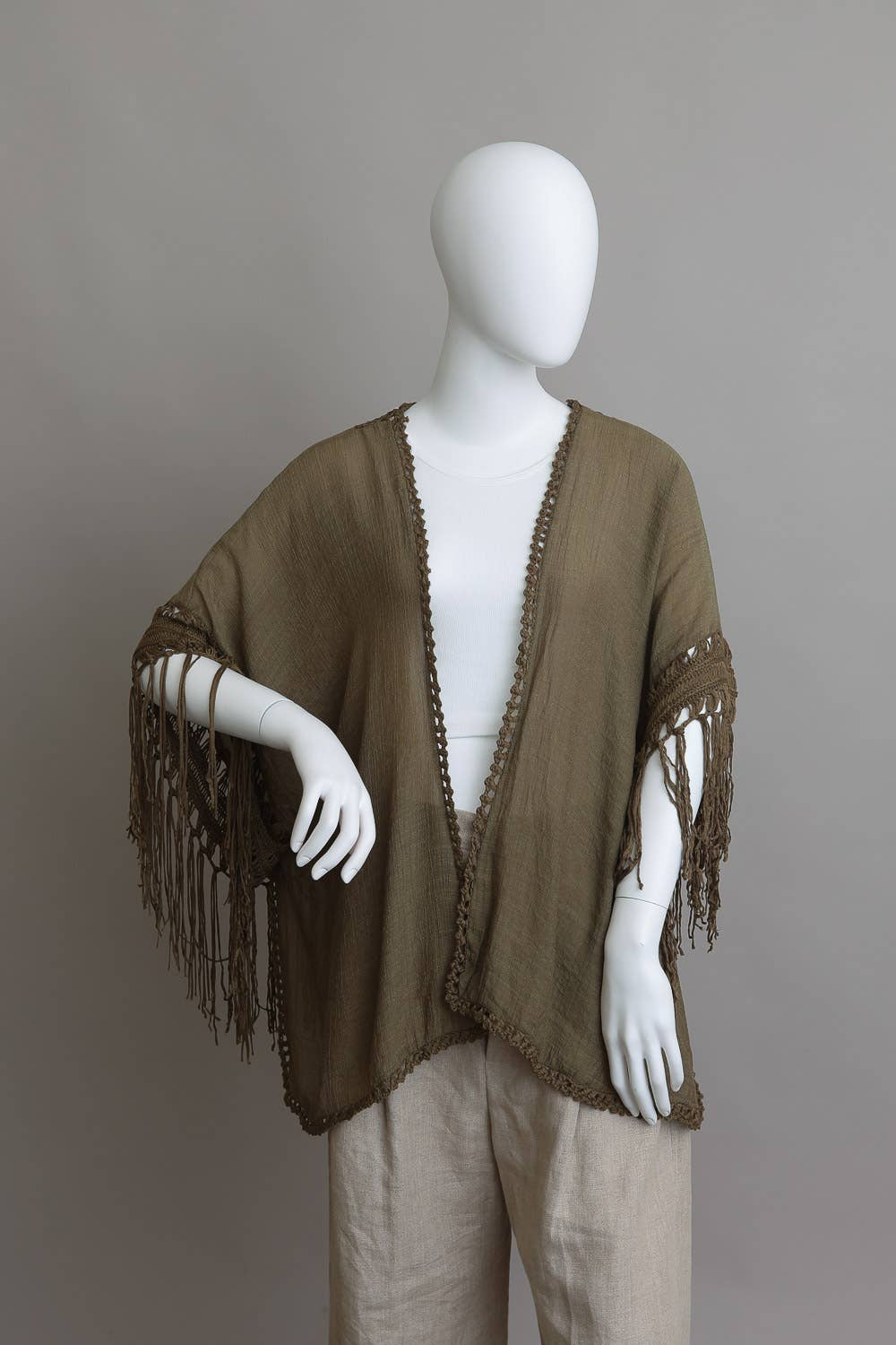 Trendy Boho Chic Kimono with Medallion Crochet Back