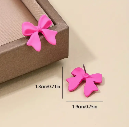 The Little Shoppe: Fashion Statement Fuchsia Pink Coquette Bow Earrings