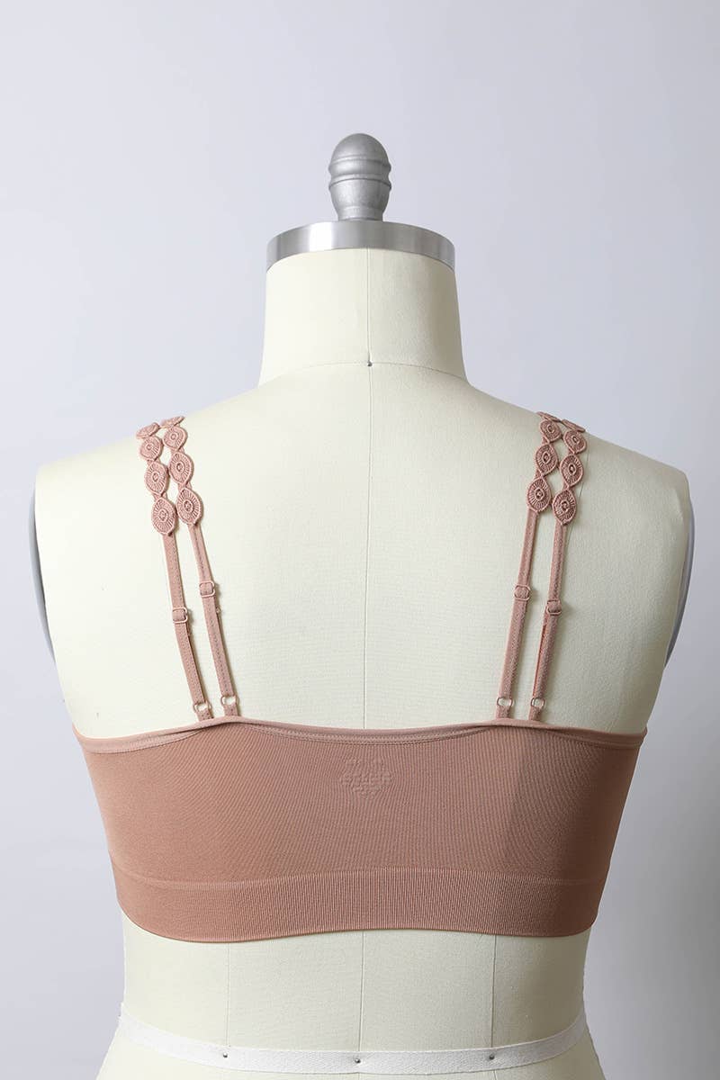 LS Boho Eye Lace Applique Bralette Plus Size