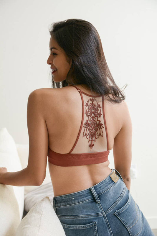 Tattoo Mesh Racerback Bralette ❤️