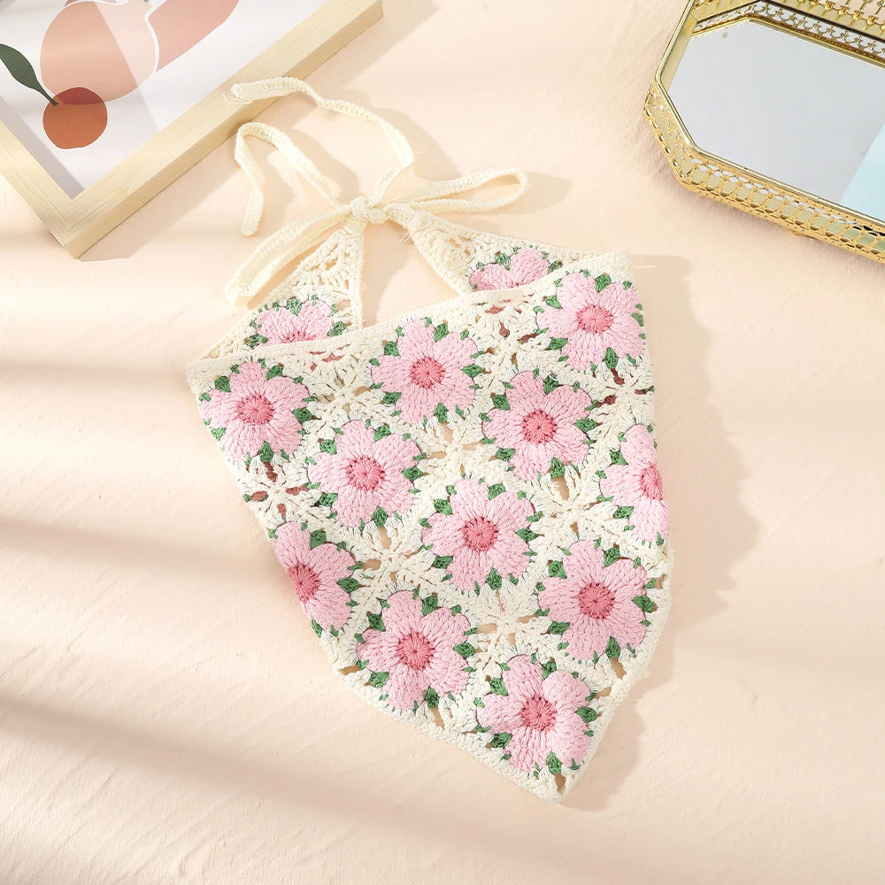 The Little Shoppe: Floral Boho Crochet Bandana
