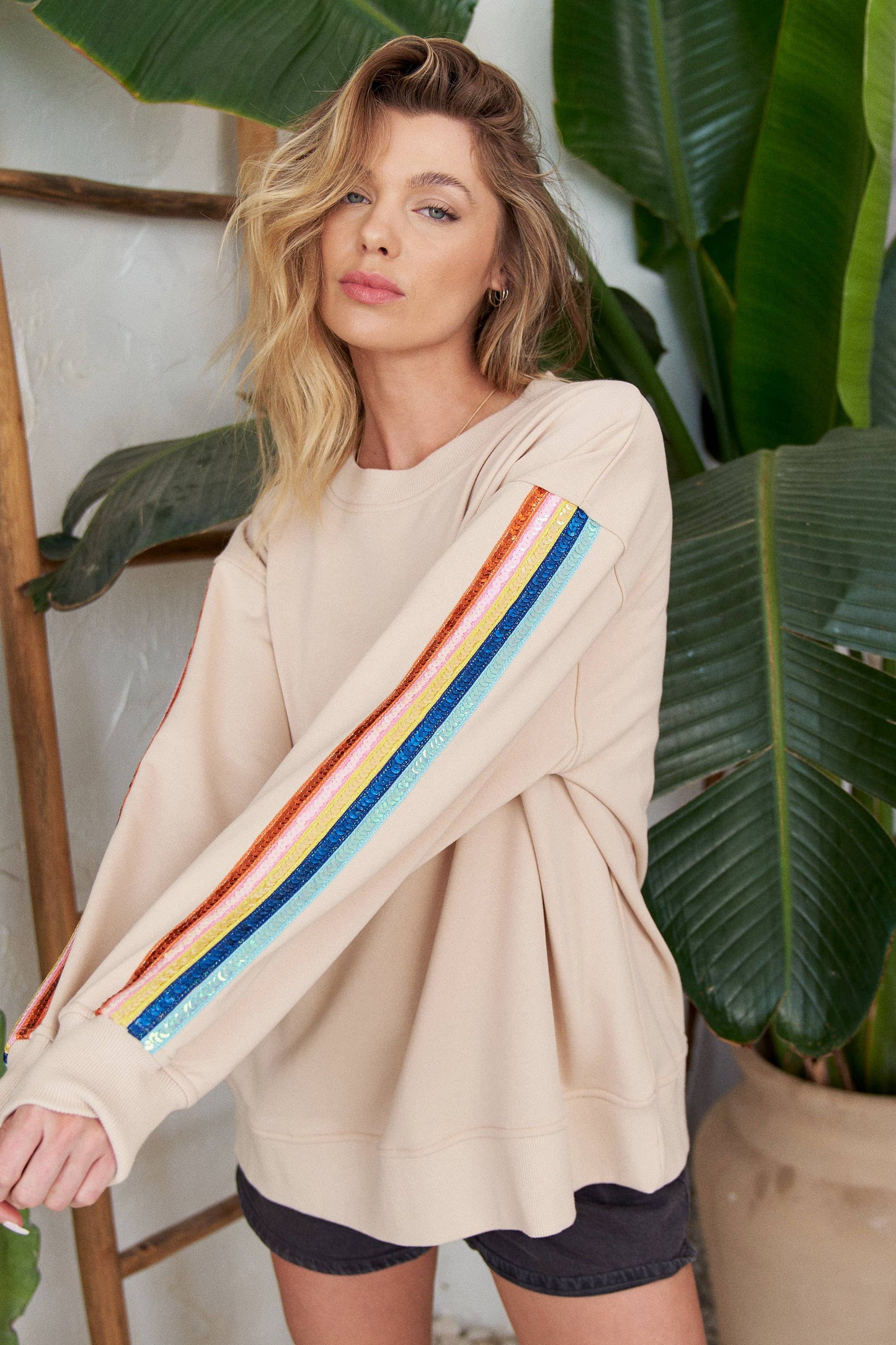 Loose fit Rainbow Sequin Sweatshirt