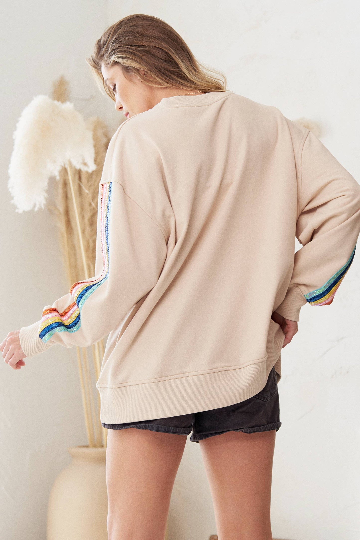 Loose fit Rainbow Sequin Sweatshirt