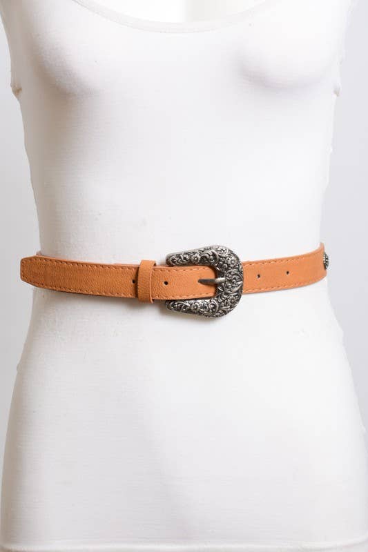 Trendy Western Belt 🌵 | Stylish Camel Brown & Black Buckle