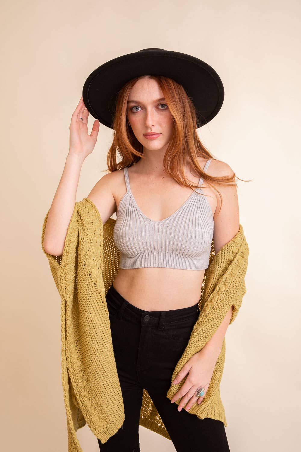 LS Contour Rib Knit Brami Lounge Top