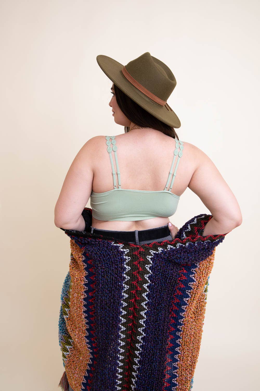LS Boho Eye Lace Applique Bralette Plus Size