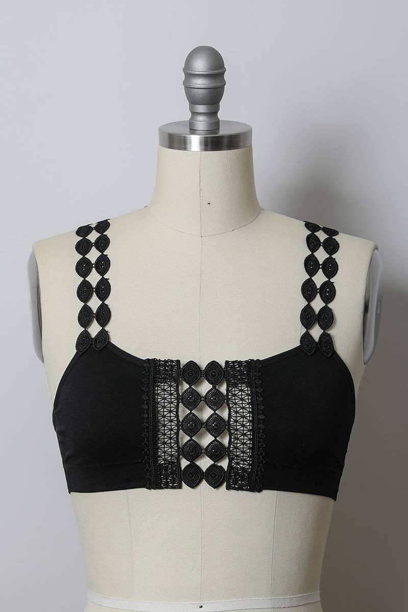 LS Boho Eye Lace Applique Bralette😍
