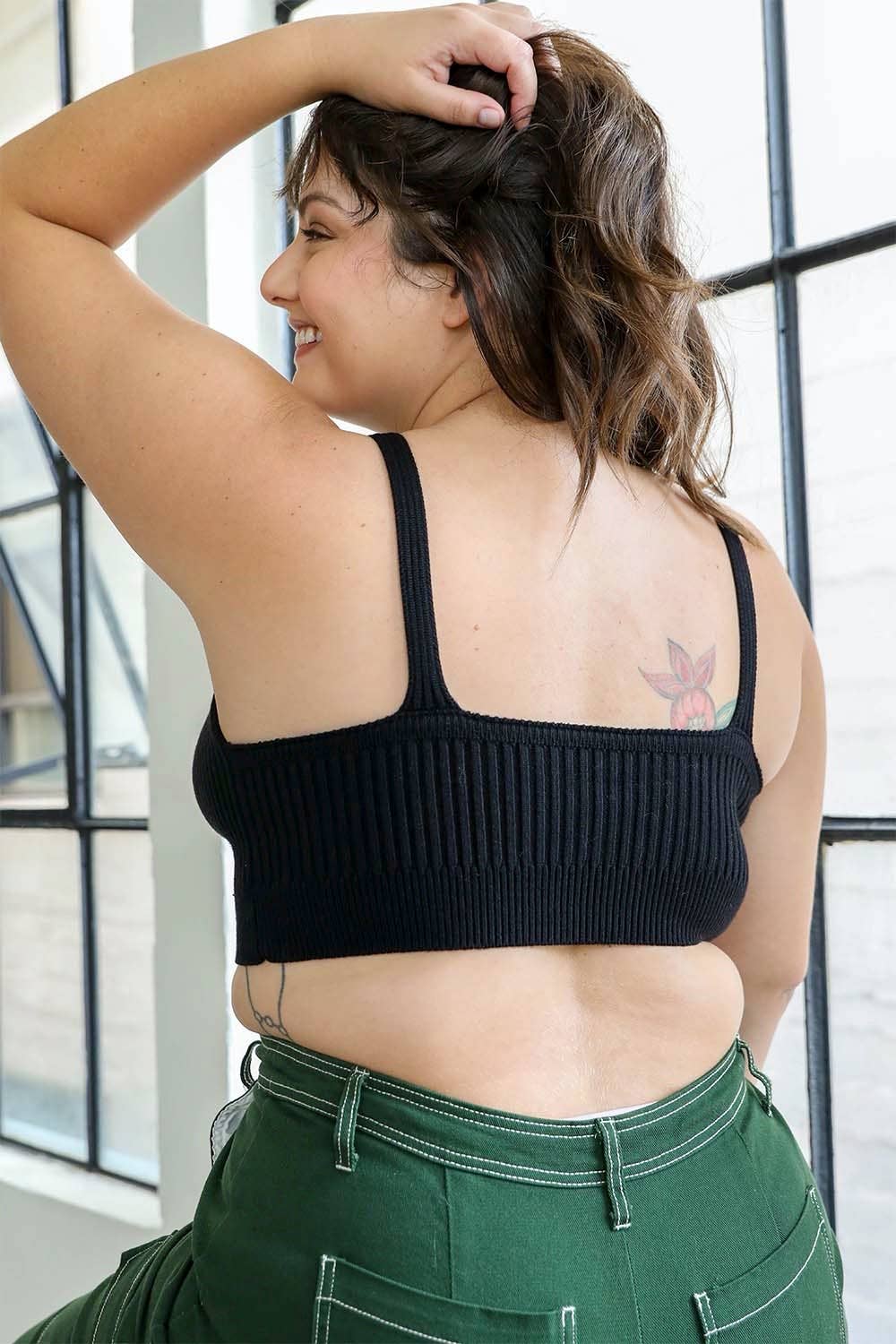 LS Plus Size Contour Rib Knit Brami Lounge Top