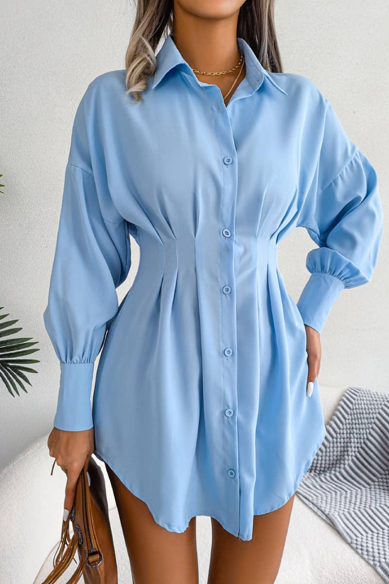 The Little Shoppe: Lantern Sleeve Shirt Dress