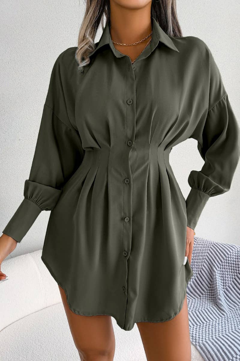 The Little Shoppe: Lantern Sleeve Shirt Dress