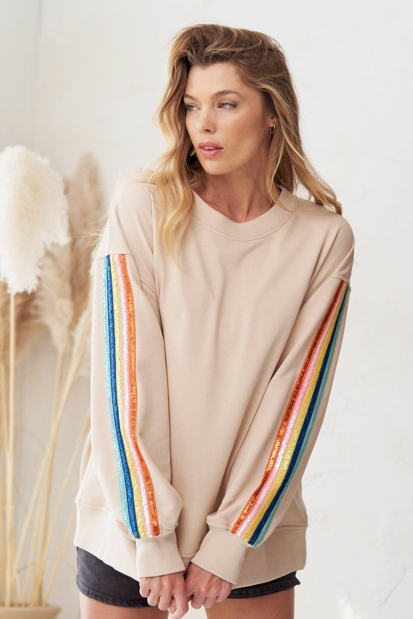 Loose fit Rainbow Sequin Sweatshirt