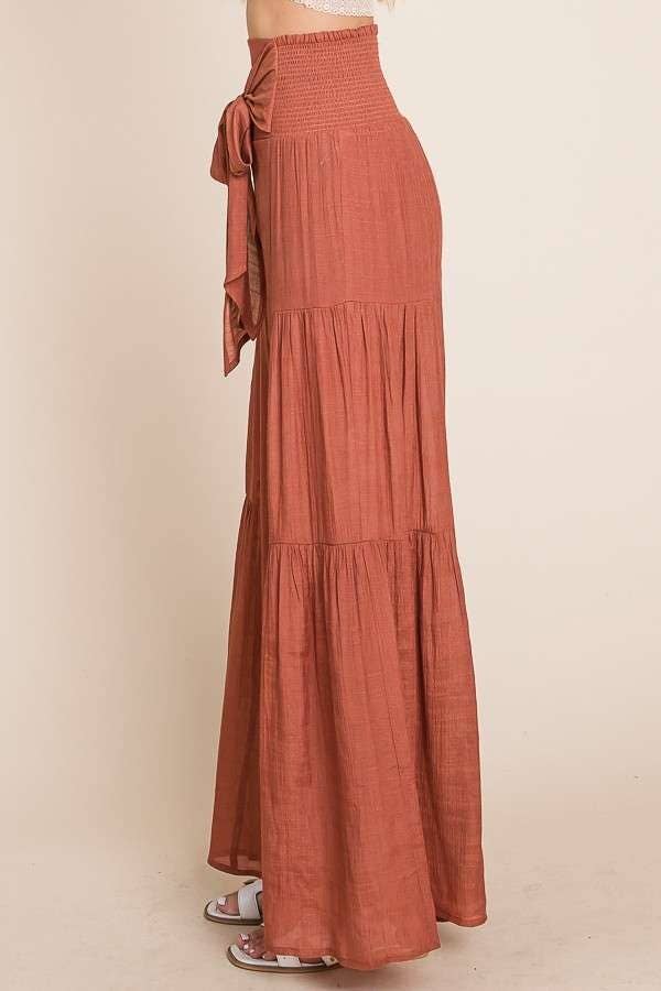 The Little Shoppe: Tie-front Ruched Waist Pants
