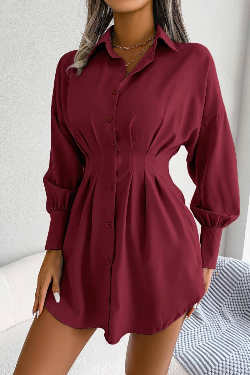 The Little Shoppe: Lantern Sleeve Shirt Dress
