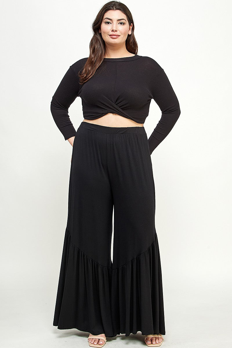 The Little Shoppe: Black High Waisted Ruffle Pant