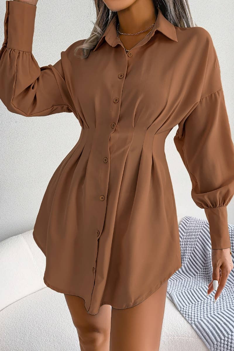 The Little Shoppe: Lantern Sleeve Shirt Dress
