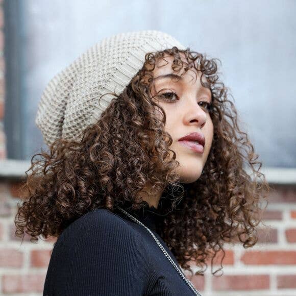 Waffle Knit Slouchy Beanie – Trendy & Cozy 🧇