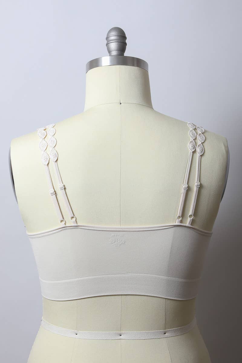 LS Boho Eye Lace Applique Bralette Plus Size