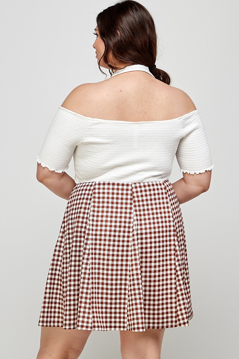 The Little Shoppe: White V-Neck Smocked Halter Top