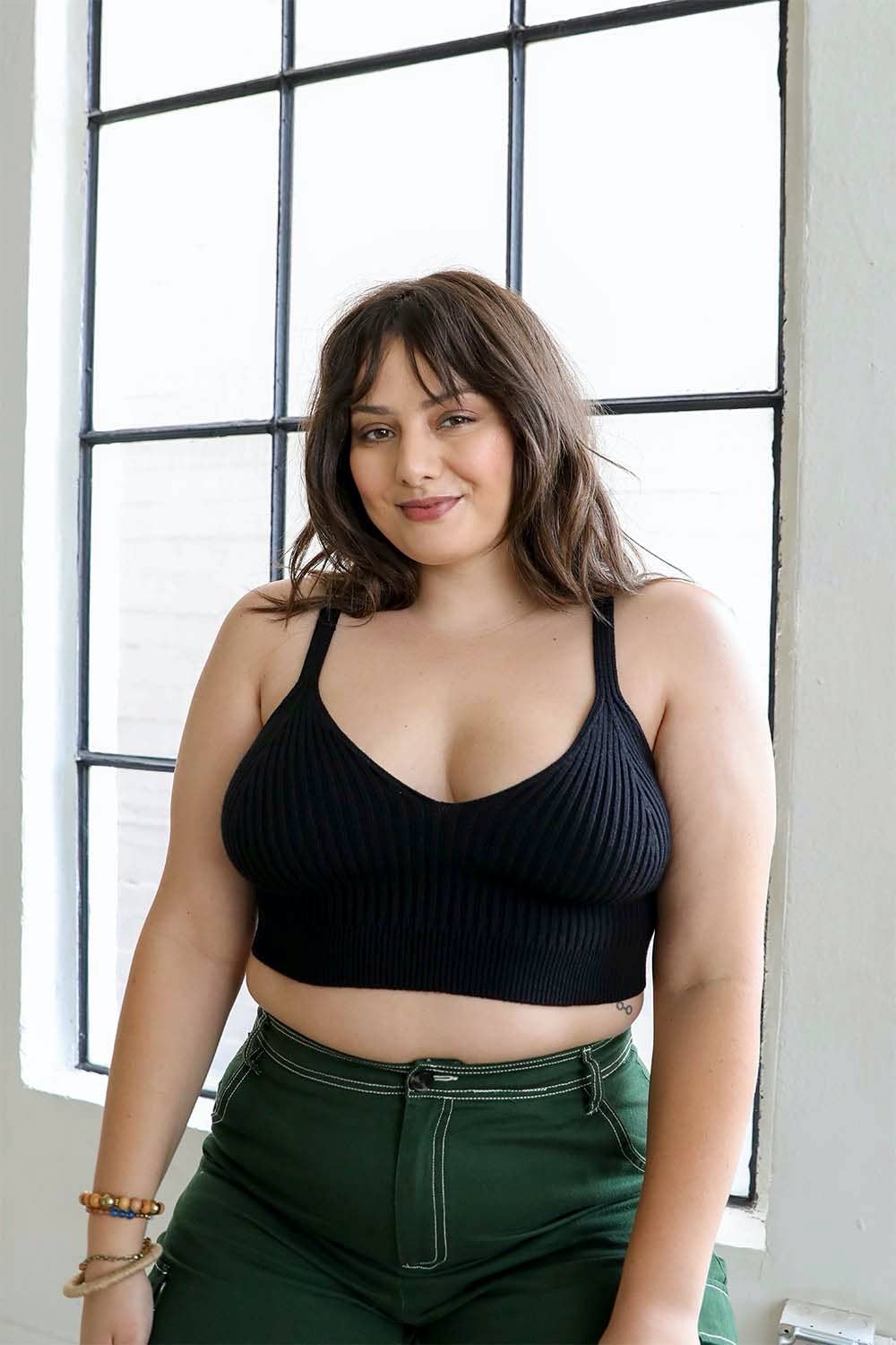 LS Plus Size Contour Rib Knit Brami Lounge Top
