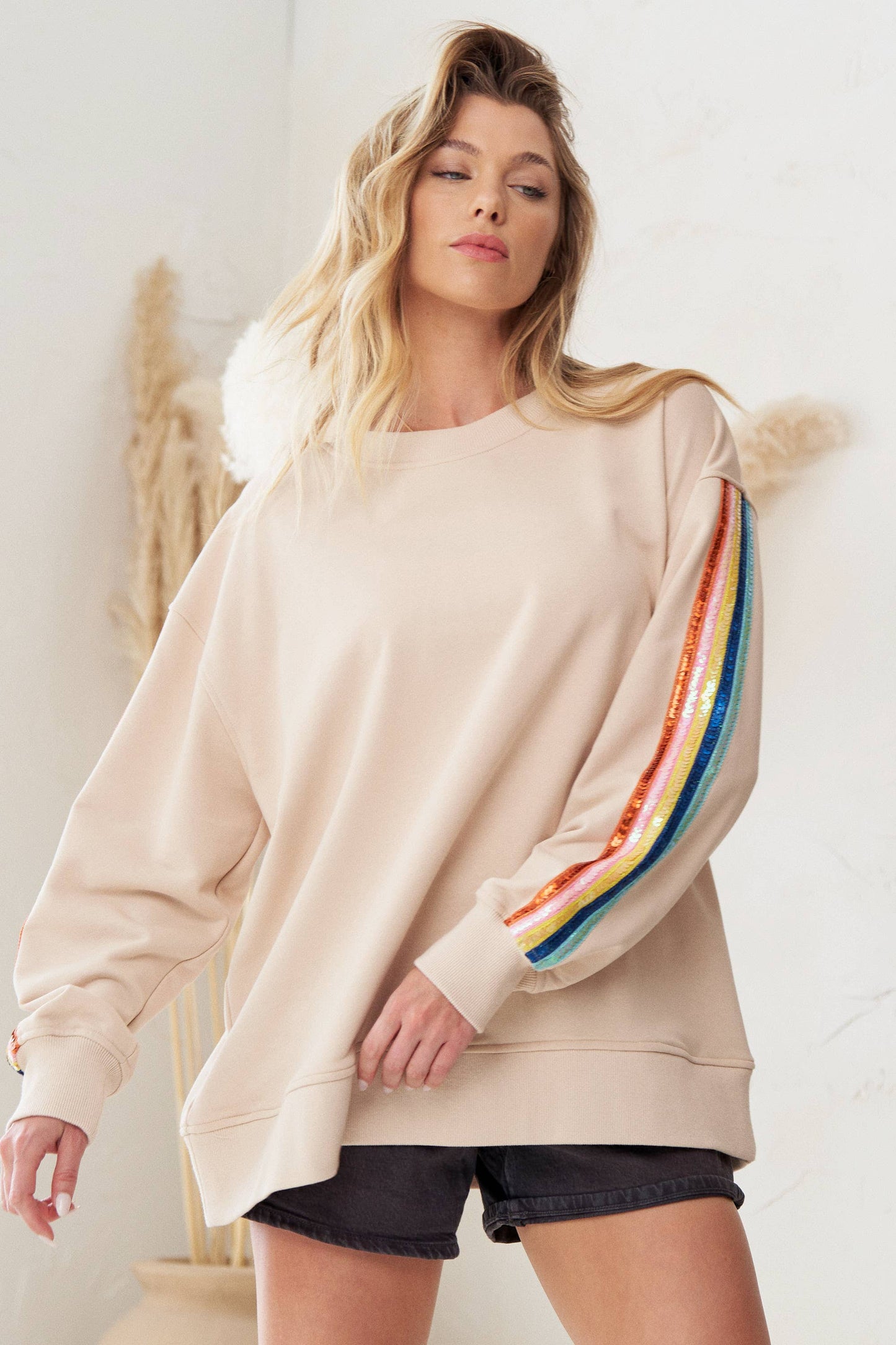 Loose fit Rainbow Sequin Sweatshirt