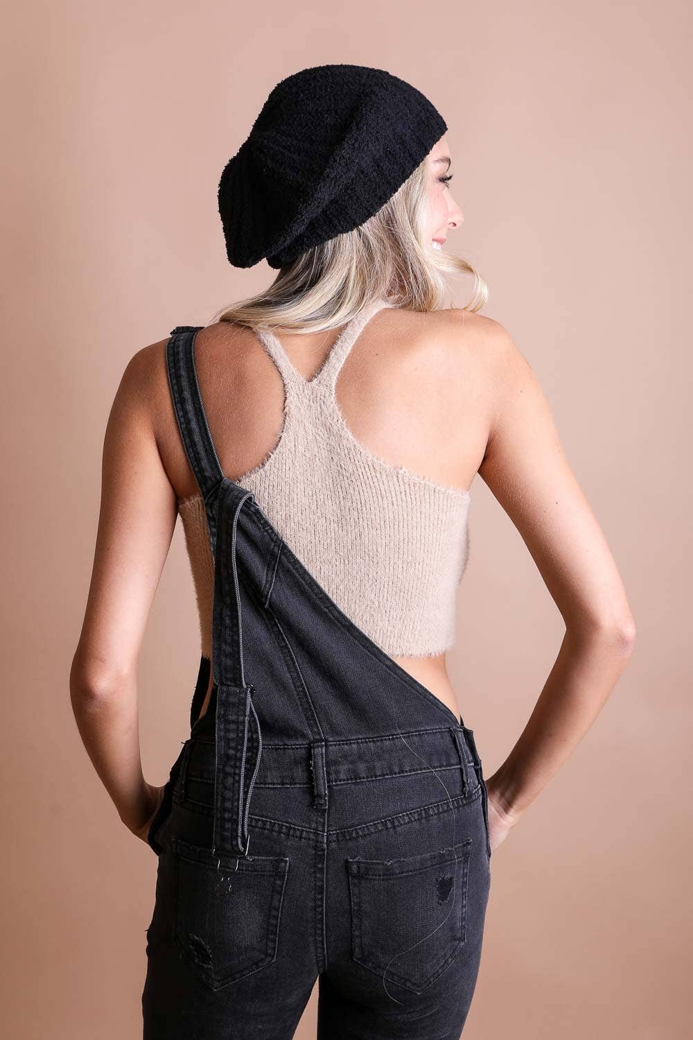 LS Boucle Rib Knit Beret