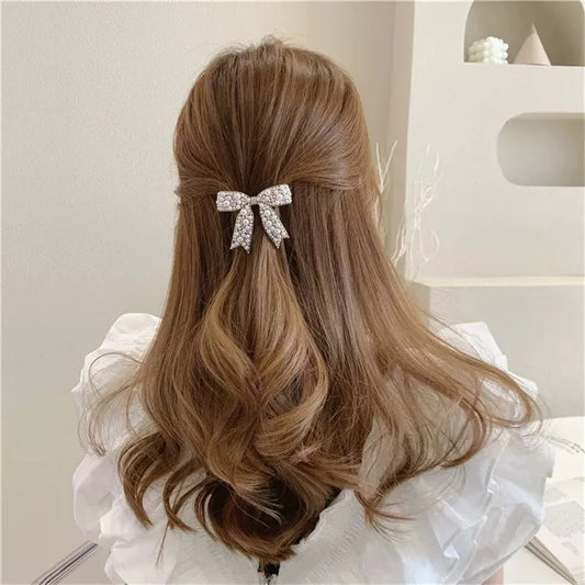 The Little Shoppe Pearl Coquette Bow Hair Clip