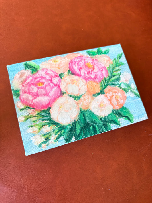 Custom Bridal Bouquet Portrait | Andi Michelle Original Hand Painted Art