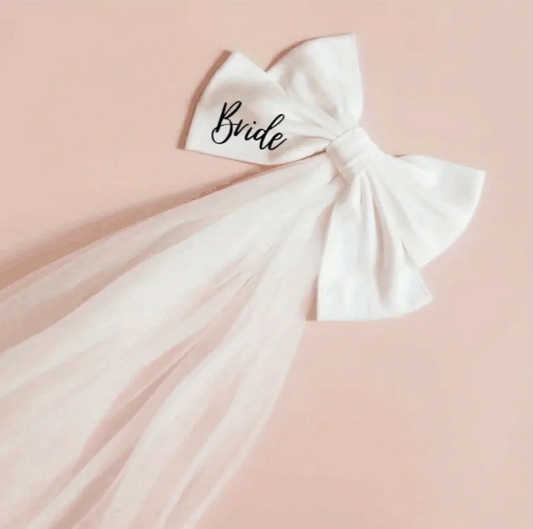 Something Bluetique: Coquette Satin Bridal Bow Bachelorette Hen Party Veil