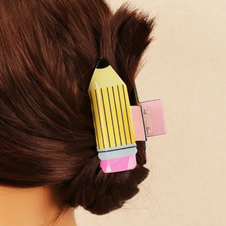 The Little Shoppe: Back to School Pencil Acrylic Pencil Hair Claw Clip