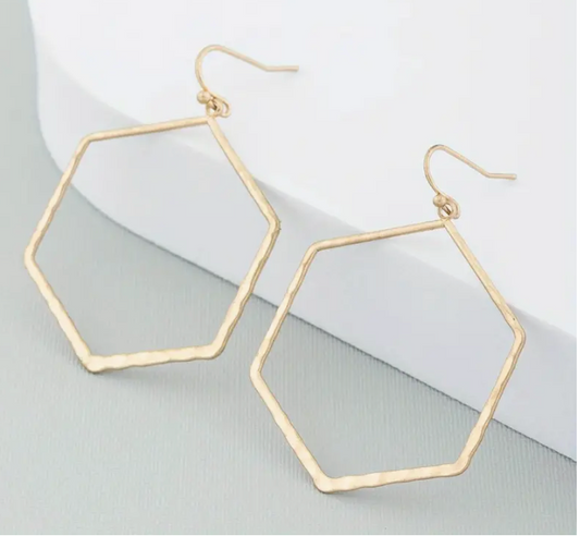 The Little Shoppe: Fashion Gold Hollow Geometric Dangle Earrings
