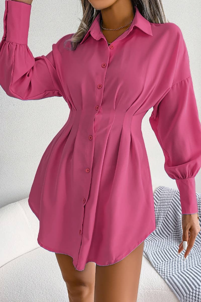 The Little Shoppe: Lantern Sleeve Shirt Dress