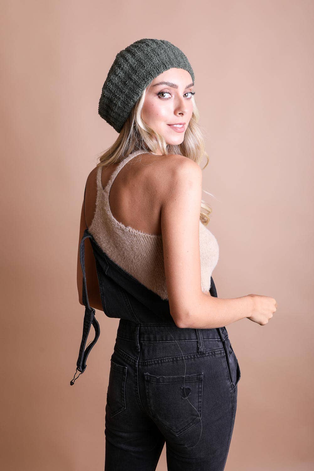 LS Boucle Rib Knit Beret