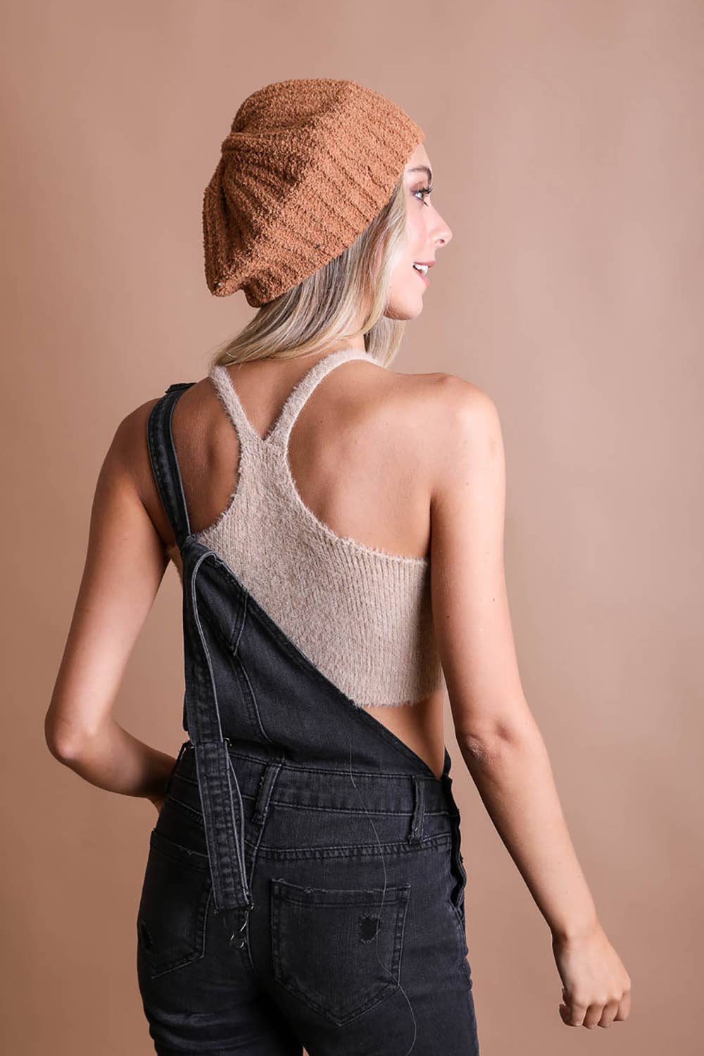 LS Boucle Rib Knit Beret