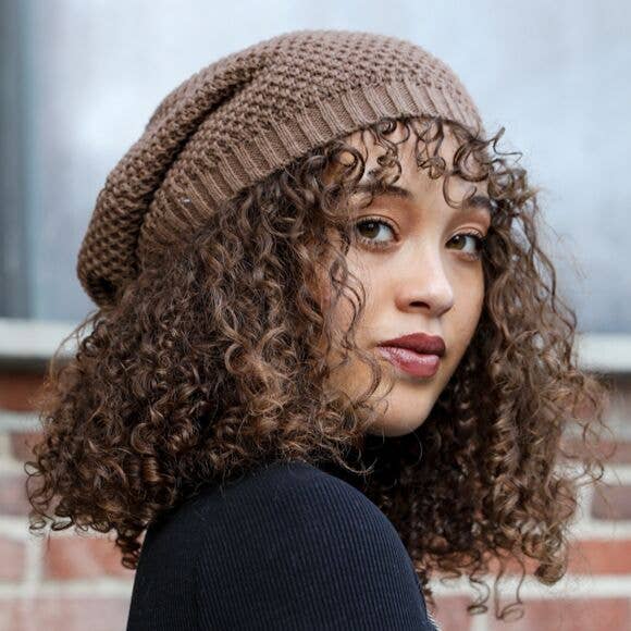 Waffle Knit Slouchy Beanie – Trendy & Cozy 🧇