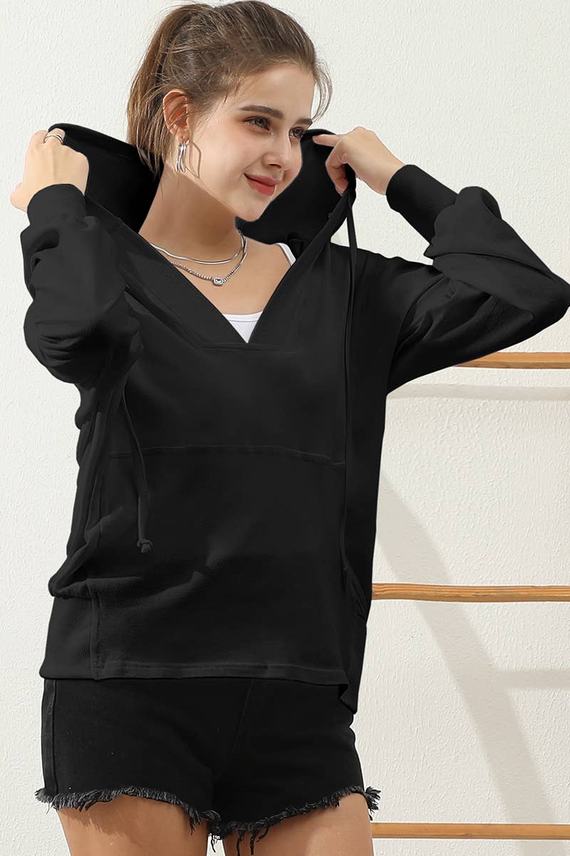 The Little Shoppe: Deep V Neck Hoodie