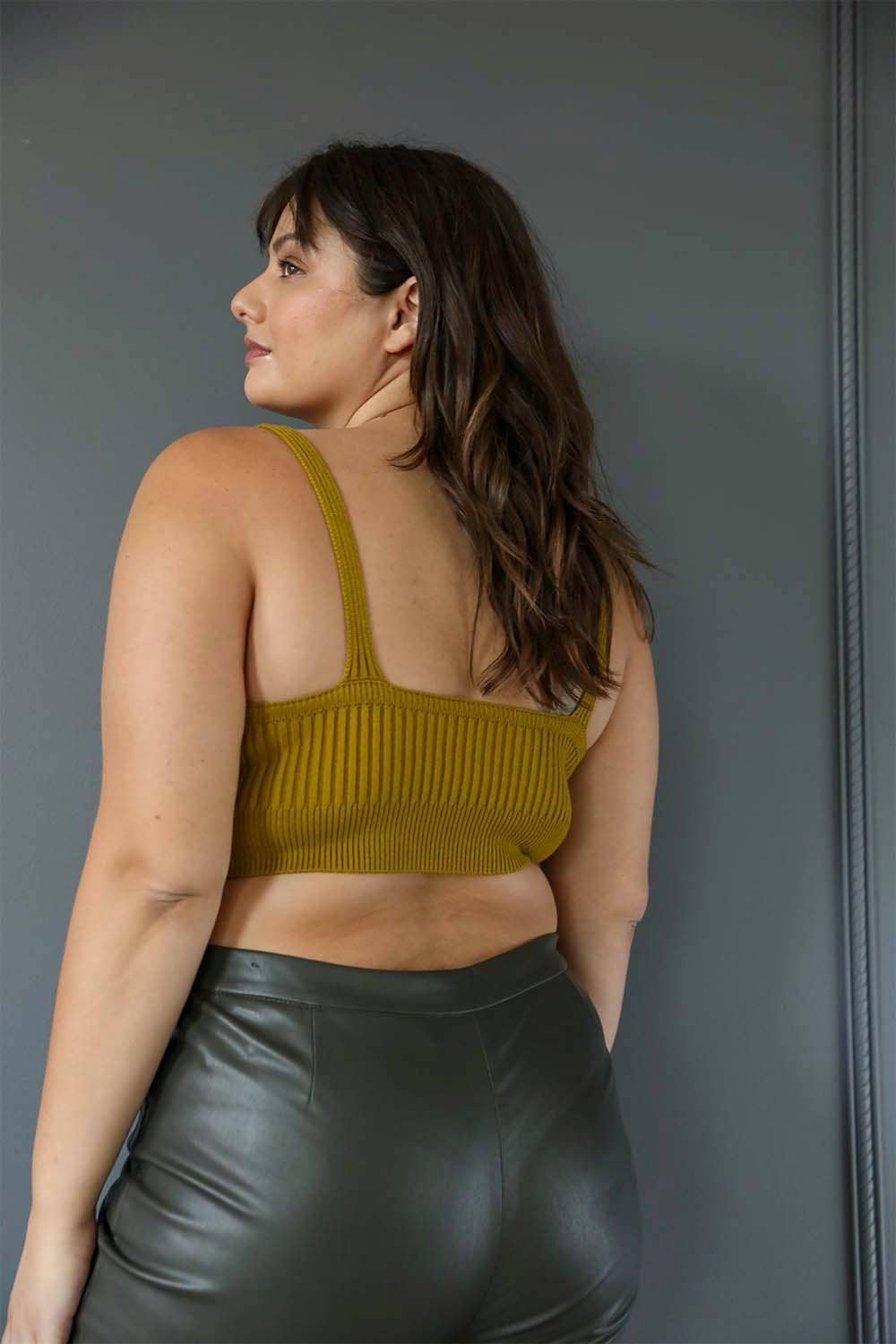 LS Plus Size Contour Rib Knit Brami Lounge Top