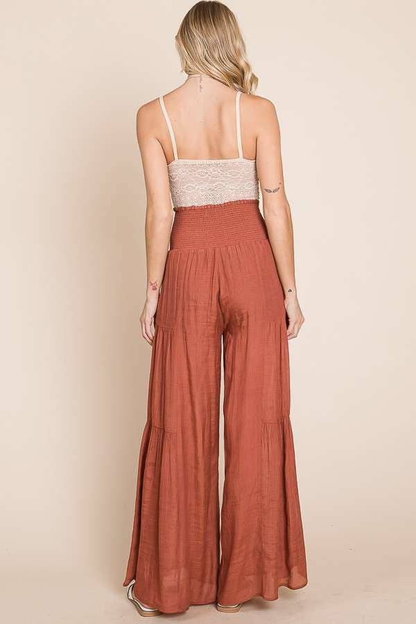 The Little Shoppe: Tie-front Ruched Waist Pants