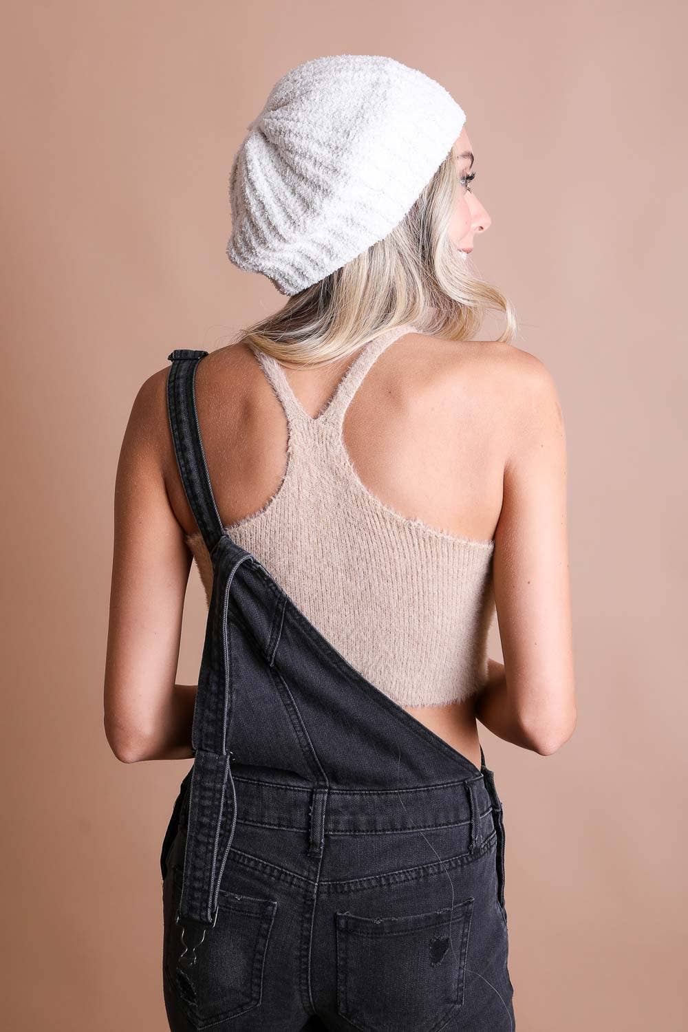 LS Boucle Rib Knit Beret